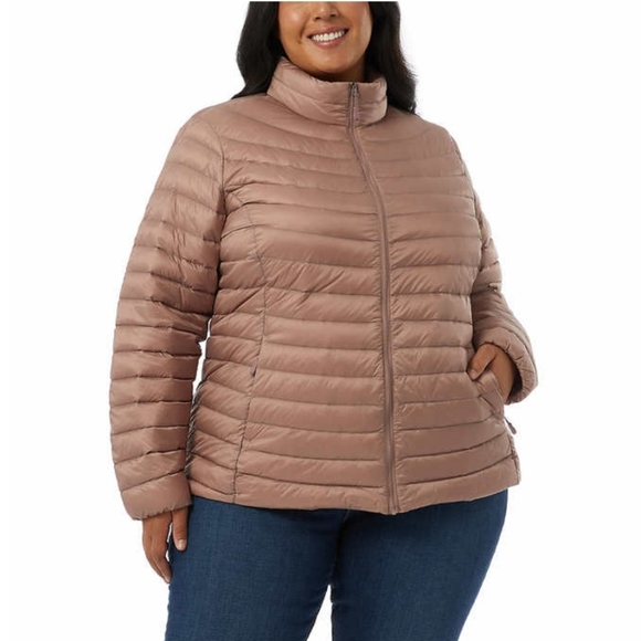 32 Degrees Goose Down Puffer Jacket Lightweight Coat Full Zip No Hood NEW - Picture 5 of 7